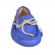 Mocassino da donna con lacci e plantare estraibile in camoscio bluette - Misure disponibili: 34, 42, 43, 44, 45
