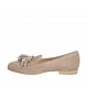 Woman's loafer with tassels in taupe suede heel 1 - Available sizes:  42, 43, 44