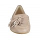 Woman's loafer with tassels in taupe suede heel 1 - Available sizes:  42, 43, 44