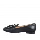 Woman's loafer with tassels in black leather heel 1 - Available sizes:  33, 43, 45