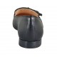 Woman's loafer with tassels in black leather heel 1 - Available sizes:  33, 43, 45
