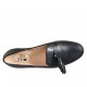 Mocassino da donna con nappine in pelle nera tacco 1 - Misure disponibili: 33, 43, 45