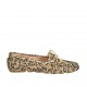?Mocasino para mujer con cordones y plantilla extraible en gamuza moteada - Tallas disponibles:  33, 46