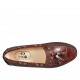?Mocasino con plantilla extraible y borlas para mujer en piel estampada marron - Tallas disponibles:  33, 42, 43
