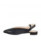 Spitzer Slingback für Damen aus schwarzem Leder Absatz 2 - Verfügbare Größen:  42, 45, 46