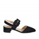Slingback für Damen mit Schnalle aus schwarzem Wildleder Absatz 4 - Verfügbare Größen:  32, 42, 43, 44, 45