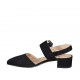 Zapato destalonado para mujer con hebilla en gamuza negra tacon 4 - Tallas disponibles:  32, 42, 43, 44, 45
