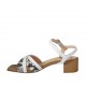 Sandale pour femmes avec courroie en cuir blanc et brun clair et imprimé gris talon 4 - Pointures disponibles:  32, 42, 43, 44, 46