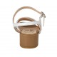 Sandale pour femmes avec courroie en cuir blanc et brun clair et imprimé gris talon 4 - Pointures disponibles:  32, 42, 43, 44, 46