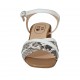 Sandale pour femmes avec courroie en cuir blanc et brun clair et imprimé gris talon 4 - Pointures disponibles:  32, 42, 43, 44, 46