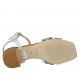 Sandale pour femmes avec courroie en cuir blanc et brun clair et imprimé gris talon 4 - Pointures disponibles:  32, 42, 43, 44, 46