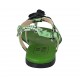 Sandalo infradito da donna con fiori in pelle stampata nera e verde tacco 1 - Misure disponibili: 33, 34, 42, 43, 44, 45, 46