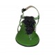 Sandalia de dedo con flores para mujer en piel imprimida negra y verde tacon 1 - Tallas disponibles:  34, 42, 46