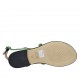 Sandalia de dedo con flores para mujer en piel imprimida negra y verde tacon 1 - Tallas disponibles:  34, 42, 46