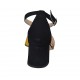 Zapato abierto para mujer con cinturon en gamuza negra, amarillo y beis tacon 5 - Tallas disponibles:  32, 34, 42, 43, 44, 45, 46