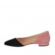 Escarpin pour femmes à côté ouvert en daim noir et rose talon 2 - Pointures disponibles:  33, 42, 43