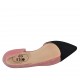 Zapato de salon para mujer con corte lateral en gamuza negra y rosa tacon 2 - Tallas disponibles:  33, 42, 43
