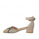 Woman's open shoe with strap in nude and multicolored printed leather heel 3 - Available sizes:  32, 42, 43, 45