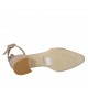 Woman's open shoe with strap in nude and multicolored printed leather heel 3 - Available sizes:  32, 42, 43, 45