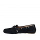 Mocassino da donna con lacci e plantare estraibile in camoscio nero - Misure disponibili: 33, 34, 42, 43, 44, 46