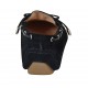 Mocassino da donna con lacci e plantare estraibile in camoscio nero - Misure disponibili: 33, 34, 42, 43, 44, 46