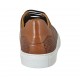 Man's laced shoe with removable insole in tan leather and braided leather - Available sizes:  37, 46, 47, 50