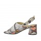Woman's sandal in multicolored printed leather with heel 5 - Available sizes:  32, 33, 34, 45