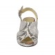 Sandalia para mujer en piel imprimida multicolor con tacon 5 - Tallas disponibles:  32, 33, 34, 45