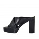 Sabot da donna in pelle nera con plateau e tacco 10 - Misure disponibili: 32, 33, 34