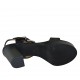 Sandalo da donna in pelle nera con fibbia, plateau e tacco 9 - Misure disponibili: 32, 42, 46