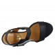 Sandalo da donna in pelle nera con fibbia, plateau e tacco 9 - Misure disponibili: 32, 42, 46