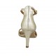 Woman's open shoe with strap in platinum laminated leather heel 7 - Available sizes:  33, 42, 43, 44, 46