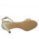 ?Zapato abierto con cinturon para mujer en piel laminada platino tacon 7 - Tallas disponibles:  33, 42, 43, 44, 46