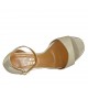 Woman's open shoe with strap in platinum laminated leather heel 7 - Available sizes:  33, 42, 43, 44, 46