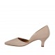 Woman's open shoe in nude leather heel 5 - Available sizes:  43, 44, 45