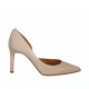 Chaussure ouverte pour femmes en cuir nue talon 8 - Pointures disponibles:  43