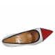 Escarpin pour femmes en cuir blanc y cuir verni bleu et rouge talon 8 - Pointures disponibles:  32, 33, 42