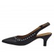 ?Zapato destalonado para mujer en piel negra con tachuelas tacon 5 - Tallas disponibles:  32, 33, 46