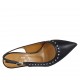 Slingback für Damen aus schwarzem Leder mit Nieten Absatz 5 - Verfügbare Größen:  32, 33, 46