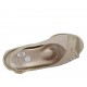 Sandalia para mujer con plantilla extraible en gamuza perforada beis y imprimida laminada platino cuña 5 - Tallas disponibles:  32, 34, 44, 45