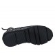 Woman's sandal with removable insole in black suede with white floral print wedge heel 4 - Available sizes:  33, 43, 44