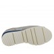 Woman's sandal with elastic band, laces and removable insole in grey suede and silver laminated leather wedge heel 4 - Available sizes:  33, 34, 42, 43, 44