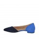 Scarpa aperta da donna in camoscio blu e bluette tacco 2 - Misure disponibili: 33, 44, 46