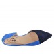 Woman's open shoe in blue and cornflower blue suede heel 2 - Available sizes:  33, 44, 46