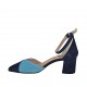 Scarpa aperta da donna con cinturino in camoscio blu, bluette e turchese tacco 5 - Misure disponibili: 32, 34, 43, 44, 45