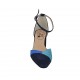 Zapato abierto para mujer con cinturon en gamuza azul, azul aciano y turquesa tacon 5 - Tallas disponibles:  32, 34, 43, 44, 45