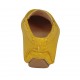 Woman's loafer with removable insole and tassels in yellow printed leather - Available sizes:  33, 43