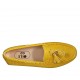 Woman's loafer with removable insole and tassels in yellow printed leather - Available sizes:  33, 43