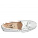 Woman's loafer with removable insole and tassels in white printed leather - Available sizes:  42, 44