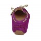 Mocasino para mujer con cordones y plantilla extraible en gamuza púrpura  - Tallas disponibles:  33, 46